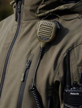 Retevis Waterproof Shoulder Speaker Mic Handheld Radio Microphone Olive Green
